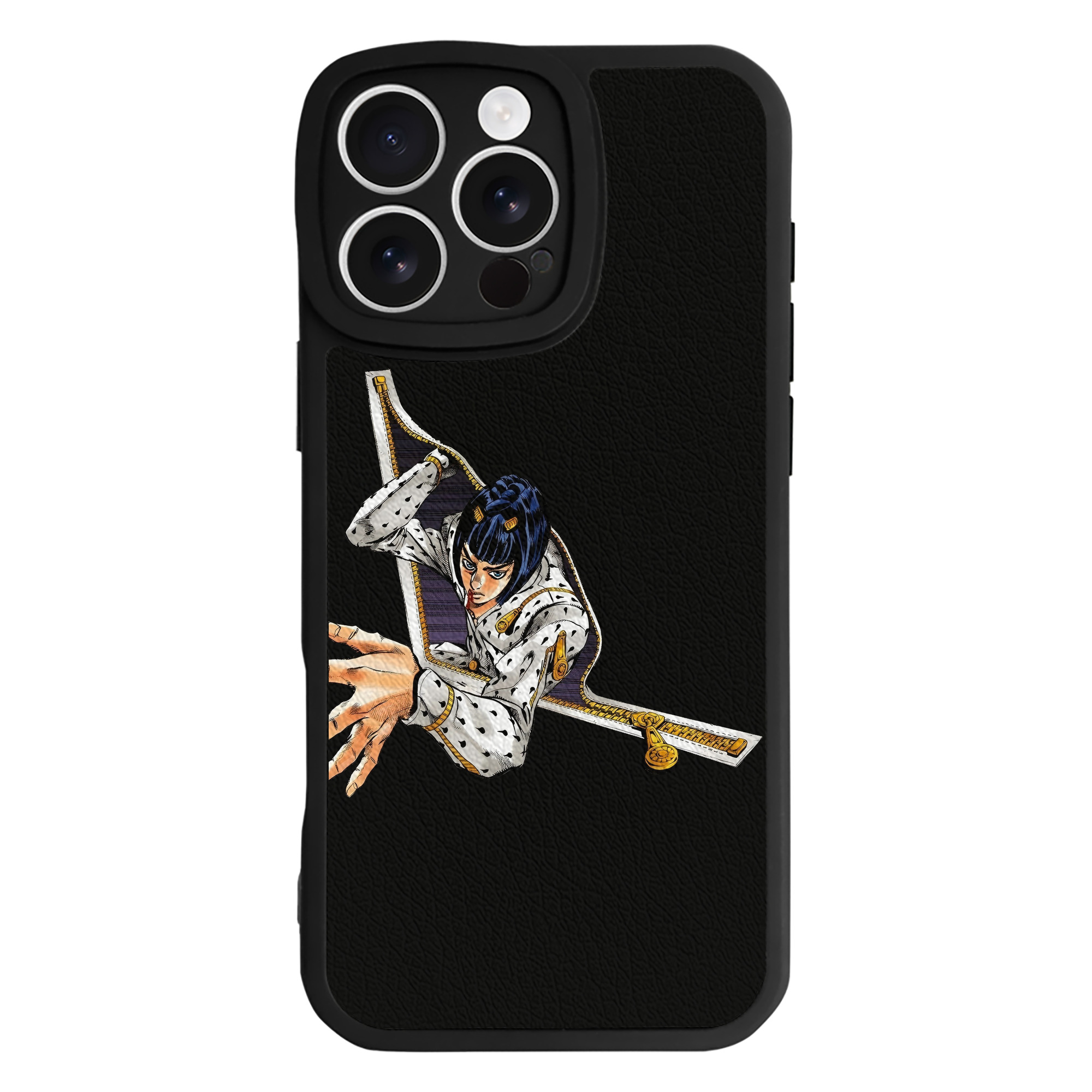 （画像用） ジョジョの奇妙な冒険 ブローノ?ブチャラティ JoJo's Bizarre Adventure Bruno Bucciarati 【iPhone 16シリーズ対応】シリコンスマホケース（レザー調） 材質：シリコン